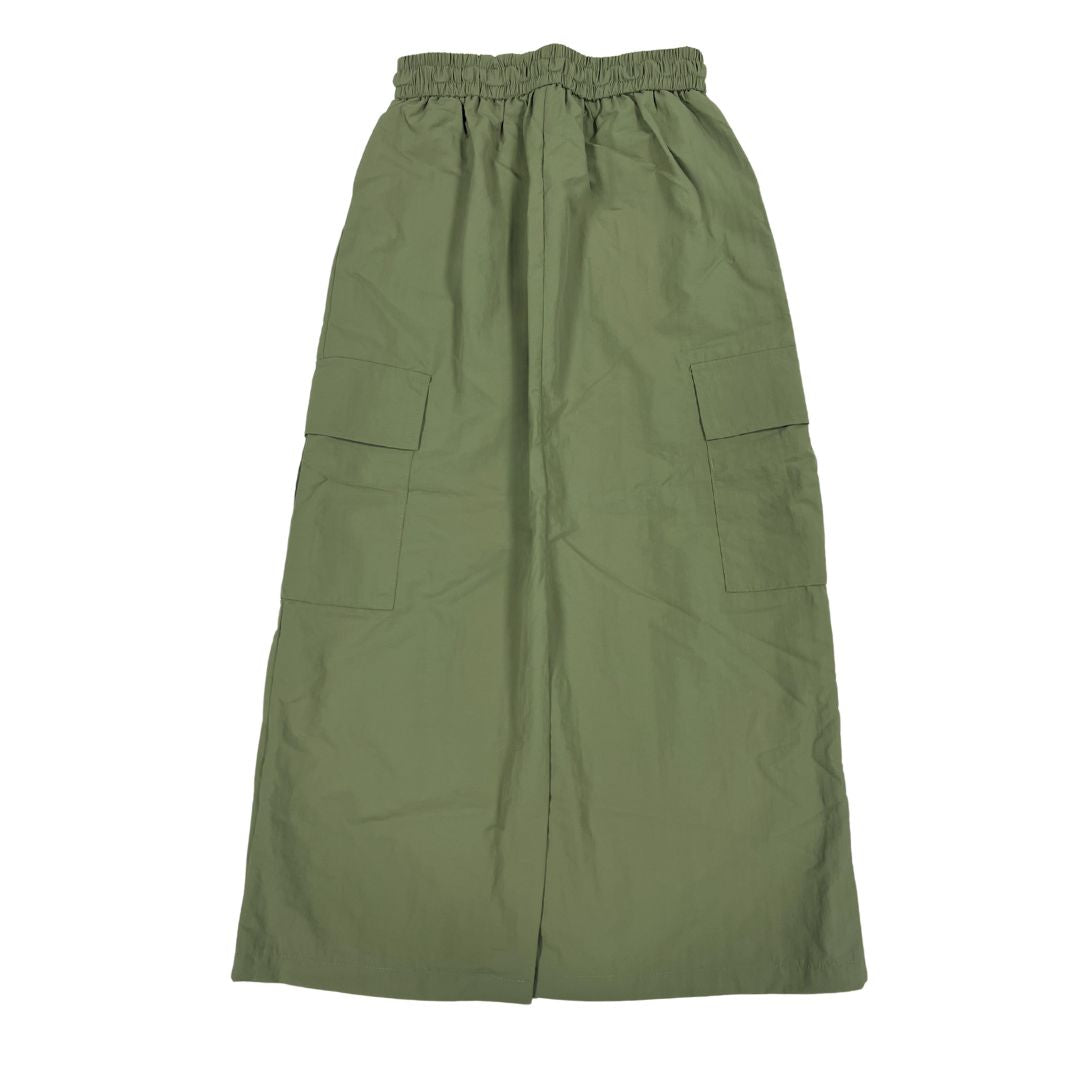 Parachute Drawstring Midi Skirt