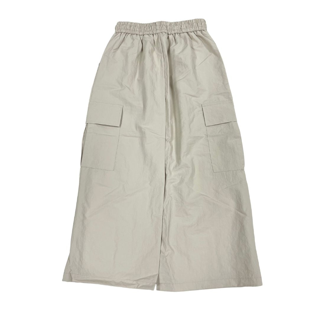 Parachute Drawstring Midi Skirt