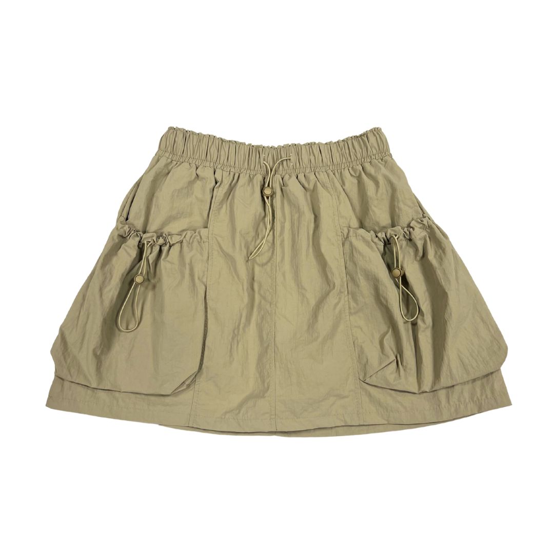 Parachute Drawstring Mini Skirt