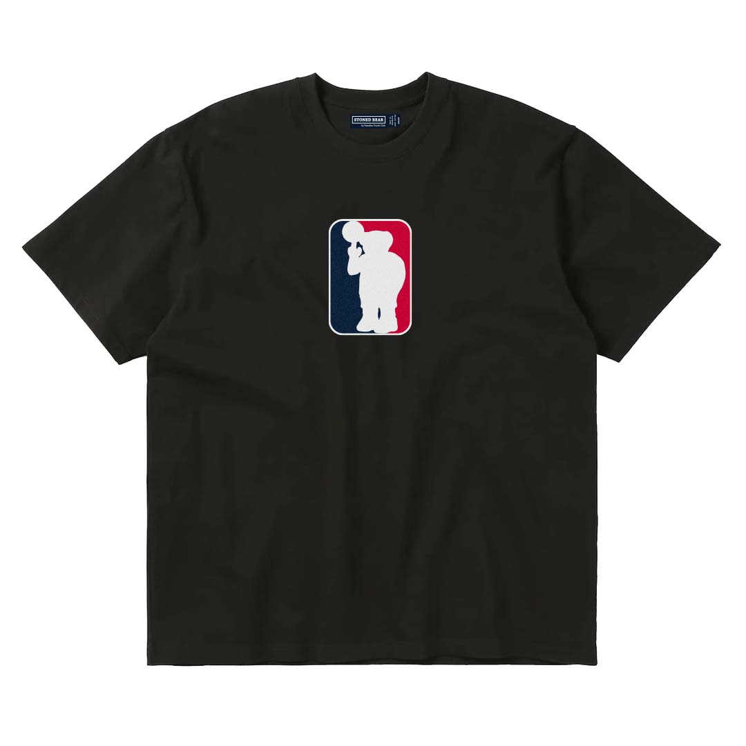 Stoned Bear by Paradise Youth Club Basketball Logo T-shirt