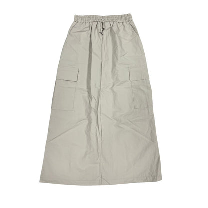 Parachute Drawstring Midi Skirt