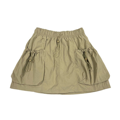 Parachute Drawstring Mini Skirt
