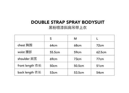 NCTHELABEL Double Strap Spray Bodysuit Womens